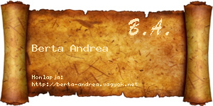 Berta Andrea névjegykártya