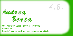 andrea berta business card